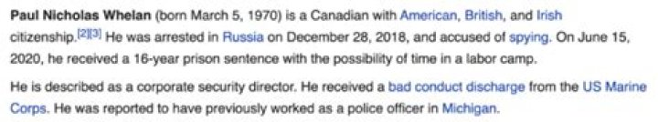 Paul Whelan Biography, Age, Height, Wife, Net Worth, Family